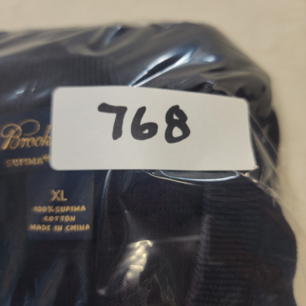 Brooks Brothers Mens XL Navy Blue 100% Supima Cotton V-Neck Sweater Regular Fit - Picture 7 of 7